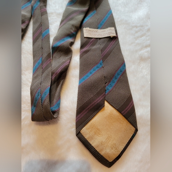 Authentic Vintage Gucci Necktie 100% Silk Tie Brown Rare Luxury Read Desc - Picture 10 of 15